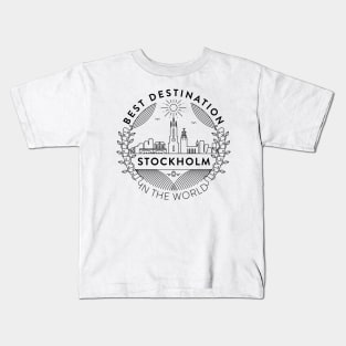 Stockholm Minimal Badge Design Kids T-Shirt